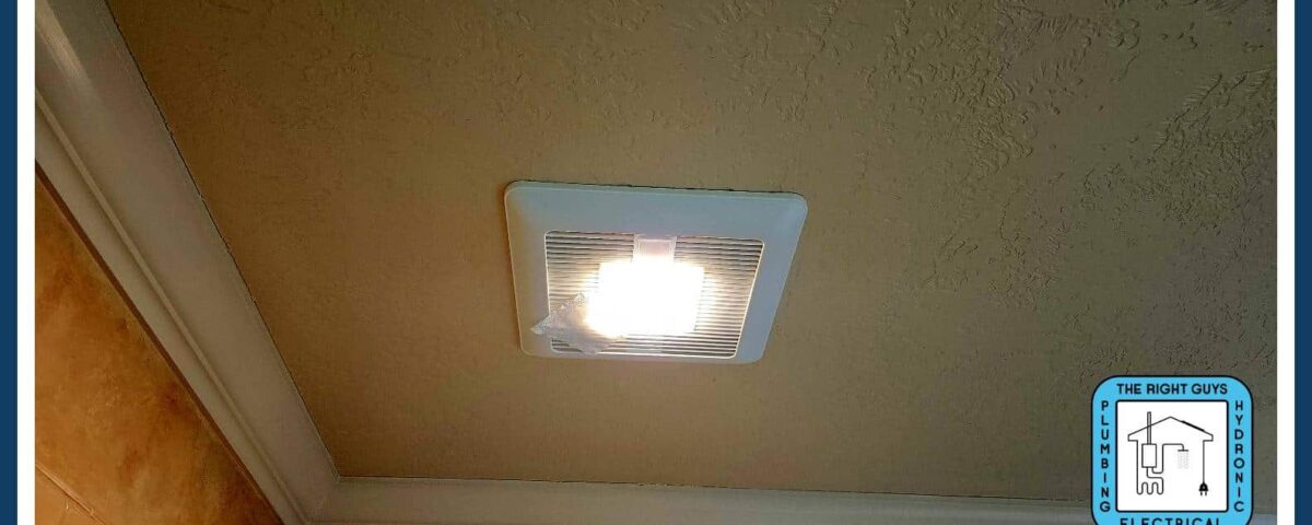 Newly installed bathroom fan with build in light and motion sensor