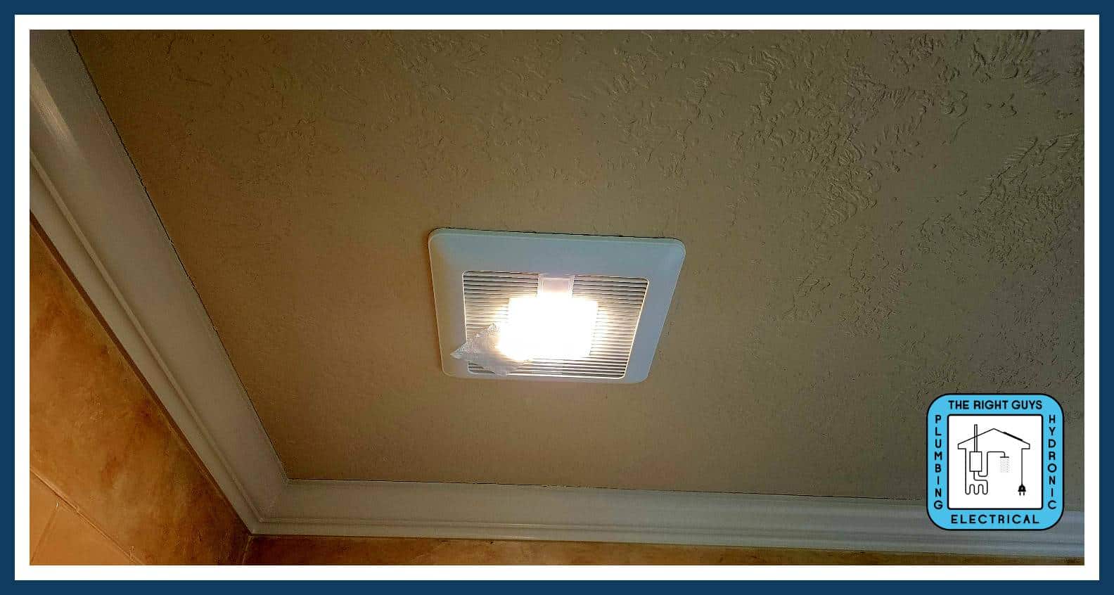 Newly installed bathroom fan with build in light and motion sensor